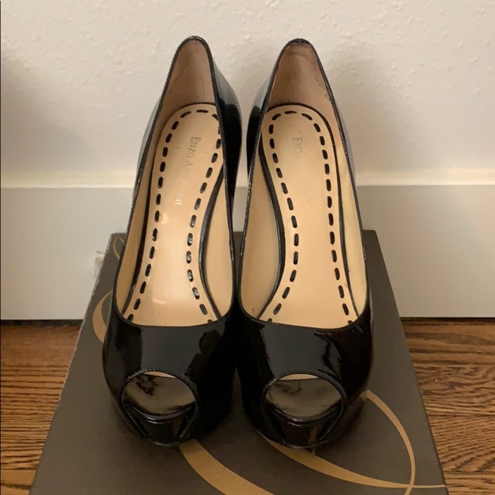 Enzo Angiolini Tanen Black Patent Pump